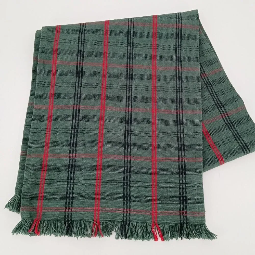 Hearth & Hand Magnolia Signature Plaid Table Runner Green Red Christmas 14x72